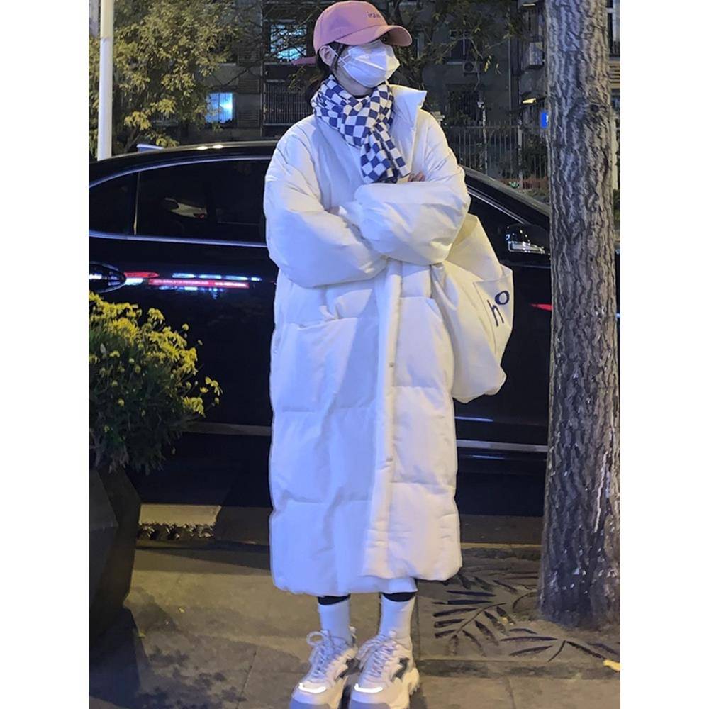 2025冬季新款羽绒服女中长款韩版宽松过膝面包服加厚学生棉衣外套