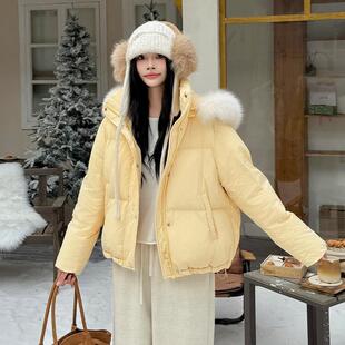 雪诗纯~2025冬季新款爆款羽绒服女加厚超好看保暖白鸭绒外套毛领