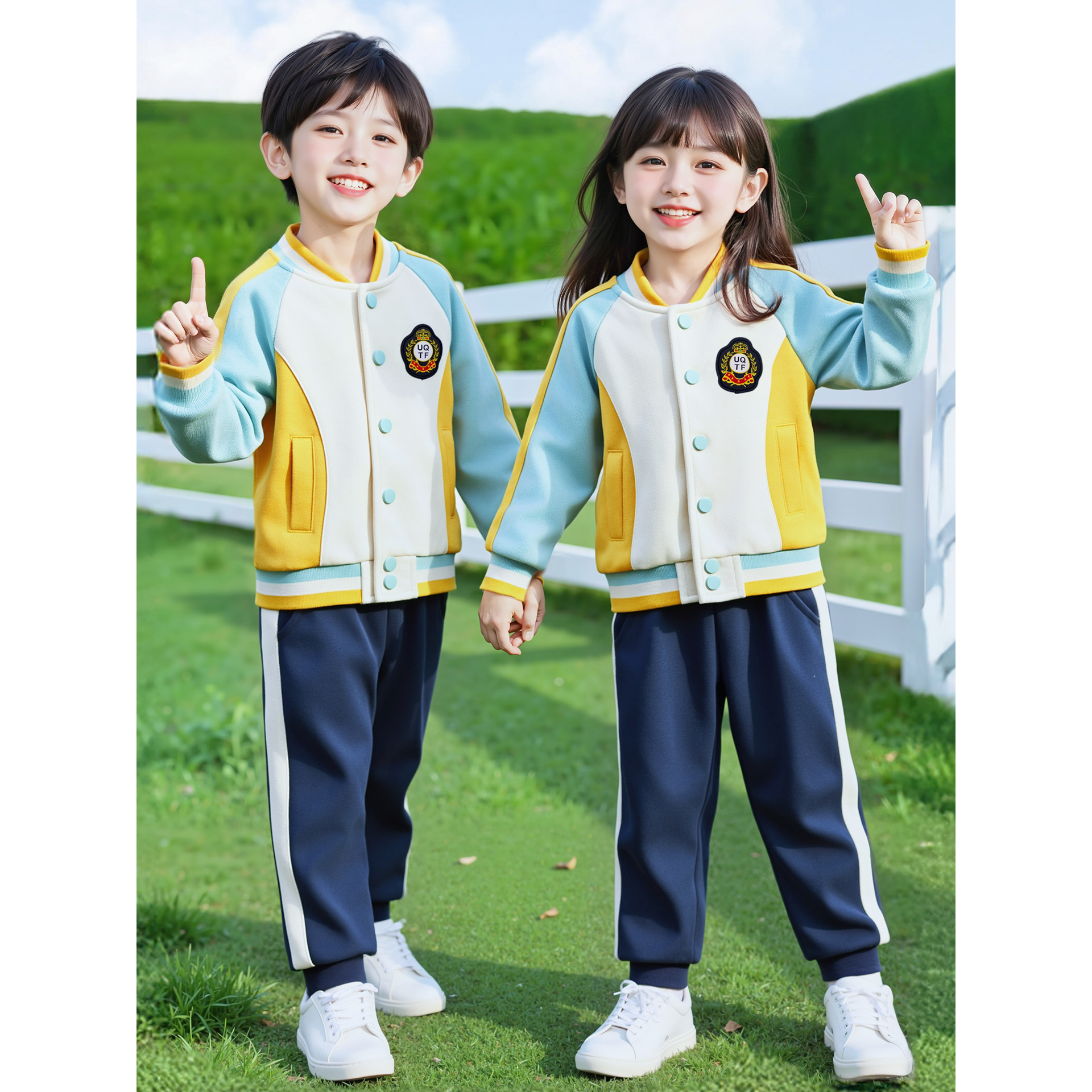 幼儿园服春秋款棒球三件套校服