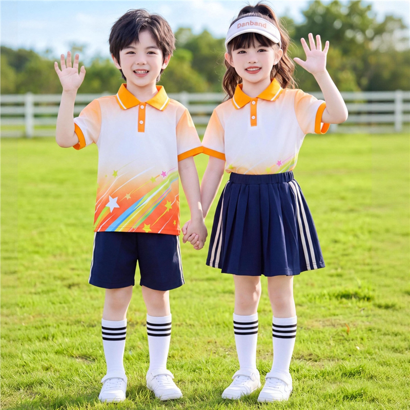夏季班服小学生校短袖两件套园服