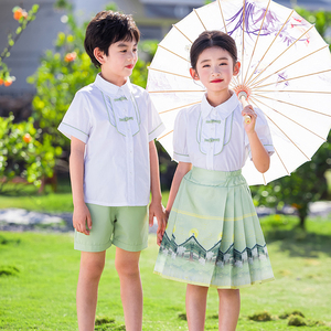 六一儿童演出服马面裙小学生班服民族风中国汉服幼儿园合唱朗诵表