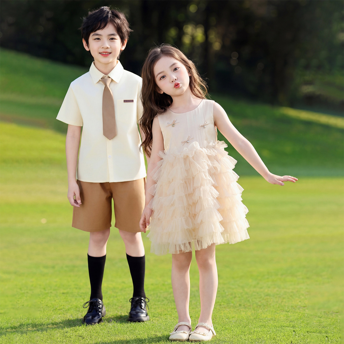 幼儿园男女童合唱演出礼服蓬蓬裙