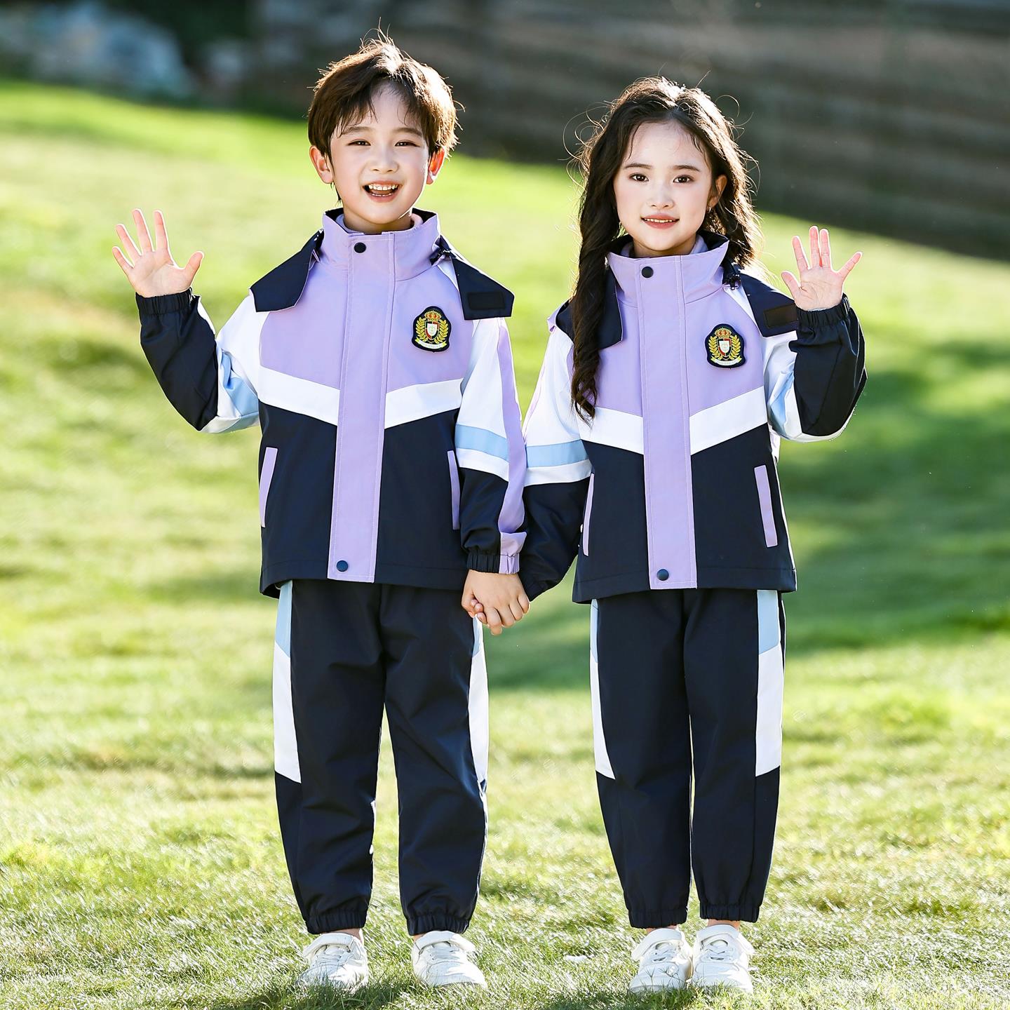 学生校服冲锋衣三件套幼儿园园服