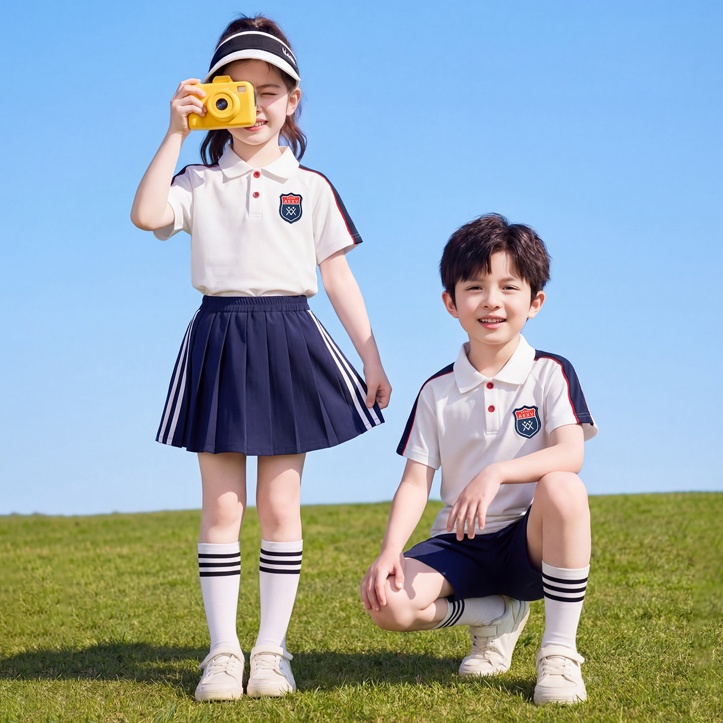 幼儿园园服夏季短袖校服运动服套装中小学生班服六一表演服毕业照