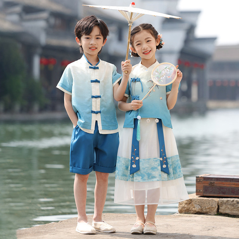 儿童汉服女中国风演出装春