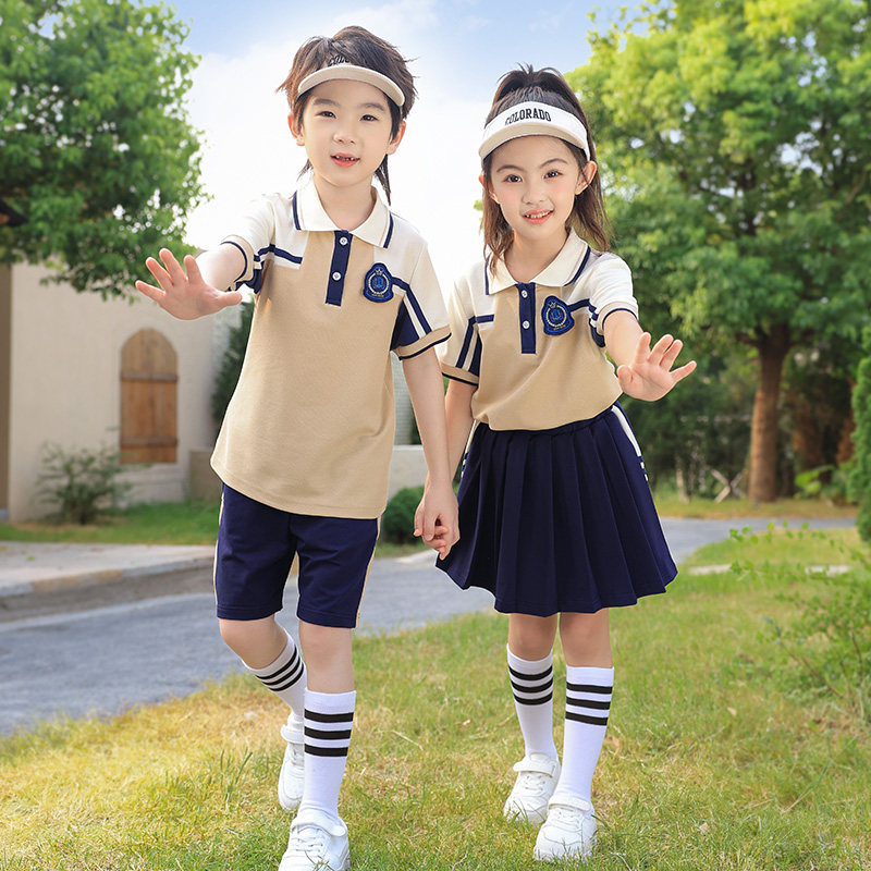 校服套装小学生夏装幼儿园老师园服夏季服装儿童夏款运动班服定制