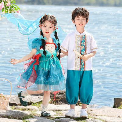 六一儿童演出服敦煌古风改