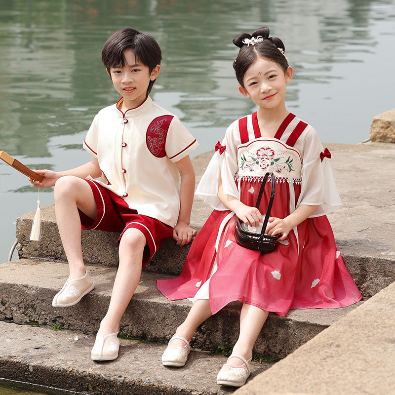 儿童国学服演出男女汉夏季