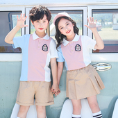 儿童班服小学生校服夏季 幼儿园园服夏装 英伦风毕业照合唱表演服装