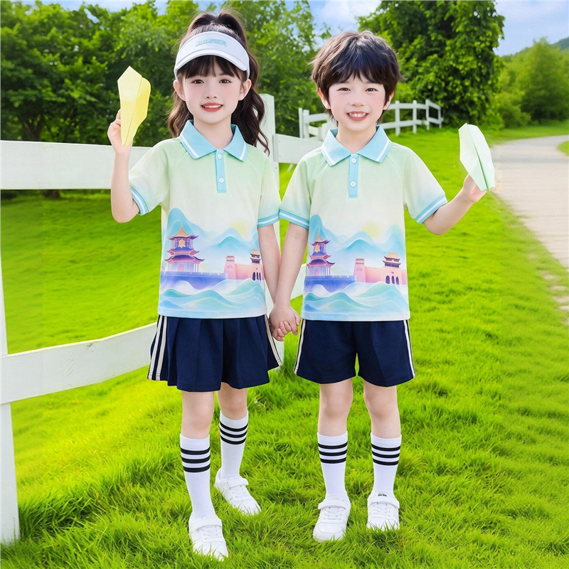 夏季班服小学生校短袖两件套装