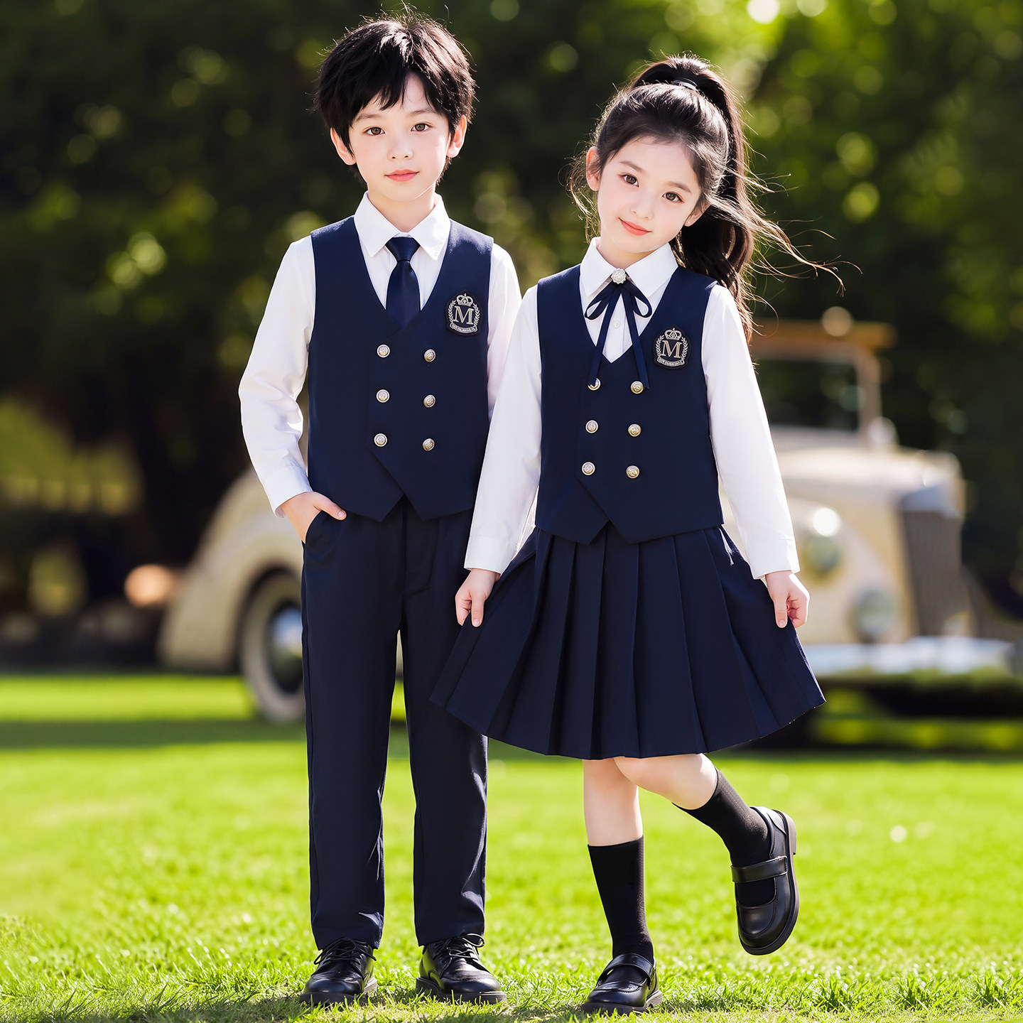 英伦风小学生班服套装幼儿