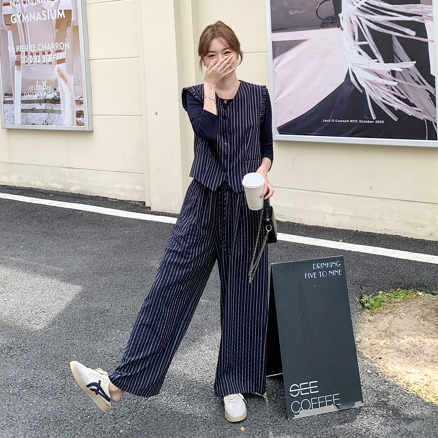 现货！现货2025秋装新款条纹三件套老钱风浙宝101-1012-P185-K278,女装套装/套裙,浙宝101