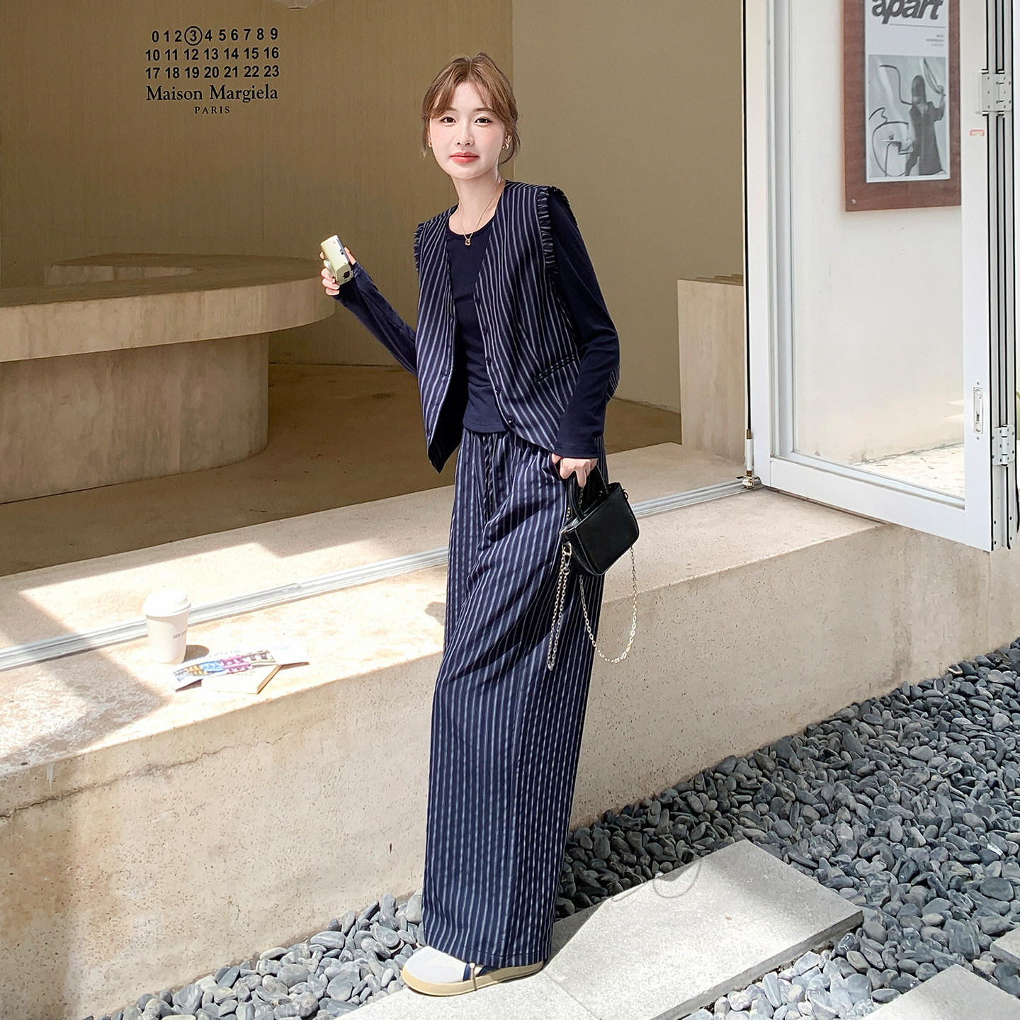 现货！现货2025秋装新款条纹三件套老钱风浙宝101-1012-P185-K278,女装套装/套裙,浙宝101