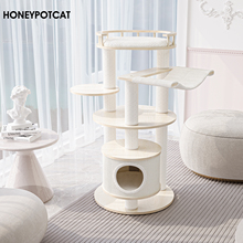 蜜罐猫爬架猫窝猫树一体多层实木猫架木质躲避屋立式不占地220095