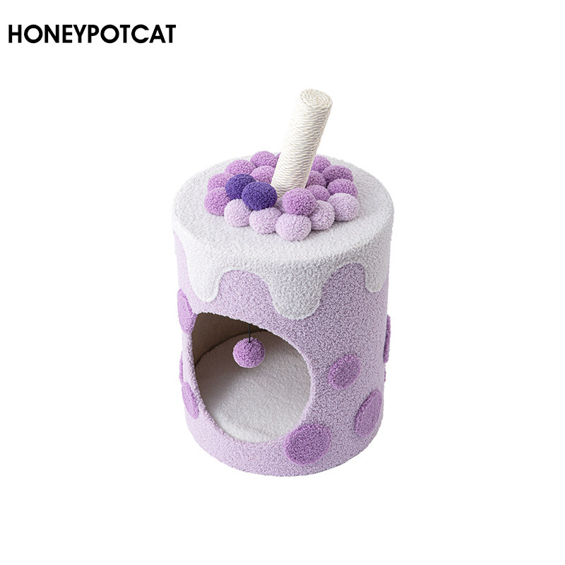 蜜罐猫 猫爬架猫窝猫树一体温暖棉窝 芋泥啵啵奶茶桶猫窝 221226b使用感如何?