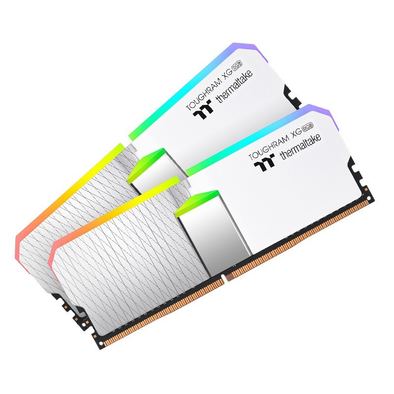 Tt台式机电脑白色内存条DDR4钢影TOUGHRAM XG RGB 32G(16Gx2)套条