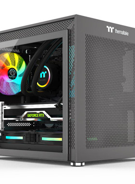 Tt机箱小钢炮240水冷MATX侧透TypeC台式电脑办公游戏机箱ITX电源