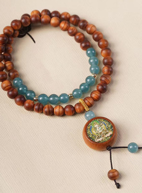 观音款陈化柏木DIY手链厂家批发规格0.6男女中式文玩装饰念珠首饰