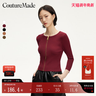 修身 Couture 圆领通勤七分袖 秋冬短款 毛衣324324084 Made针织衫