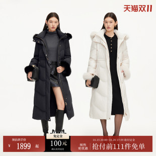 【双11预售】Vero Moda羽绒服冬季毛领90白鸭绒加绒口袋长款收腰