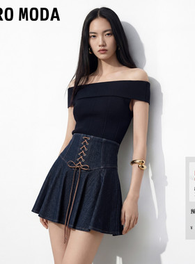 Vero Moda半身裙2026夏季新款含裙衬仿腰封牛仔百褶裙326237015