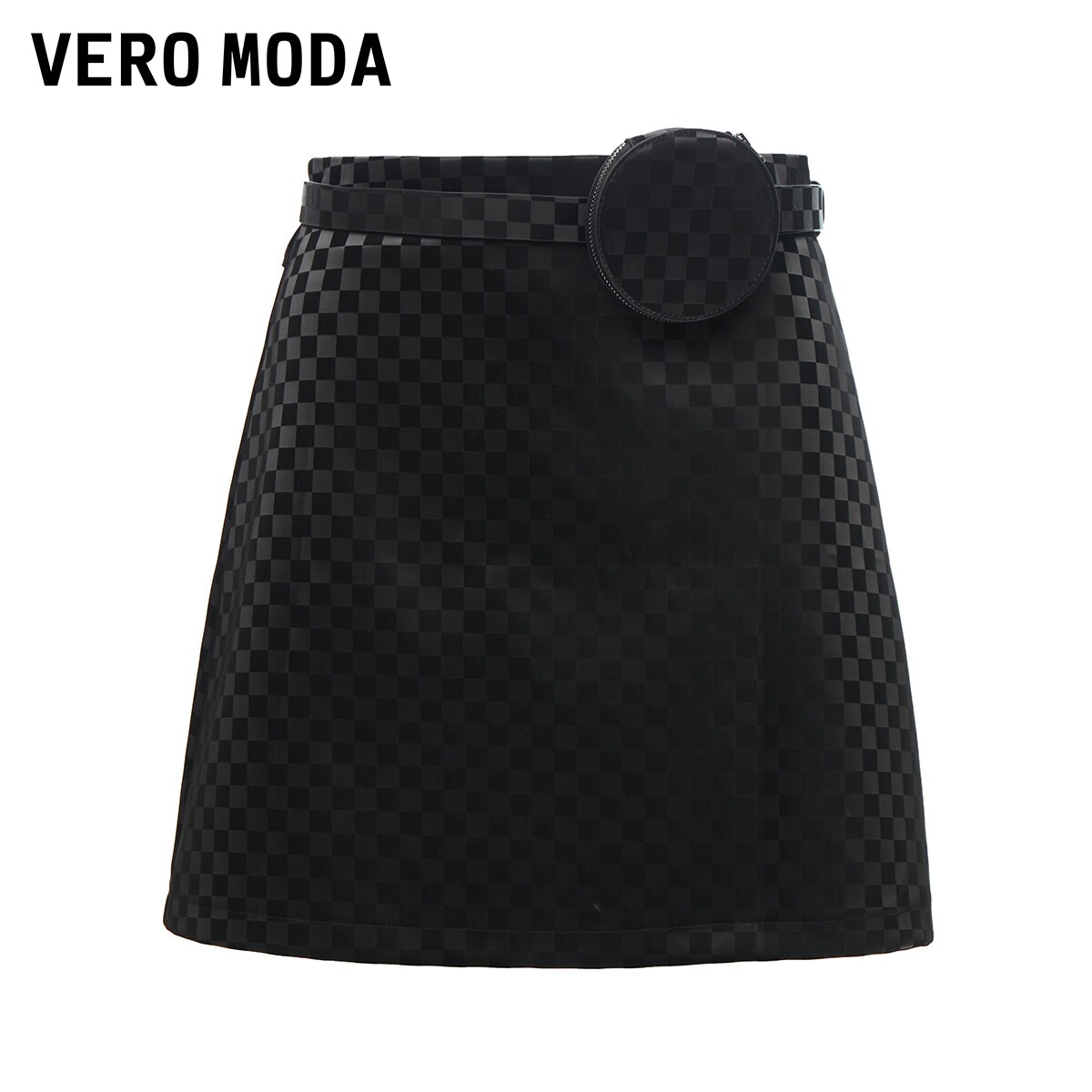 Vero Moda半身裙女2022秋冬新款高腰棋盘格短裙|322316037▲