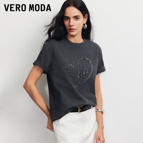VeroModaT恤纯棉亮片