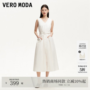 Vero Moda连衣裙女夏淡人无袖 长裙32527A026 超模同款