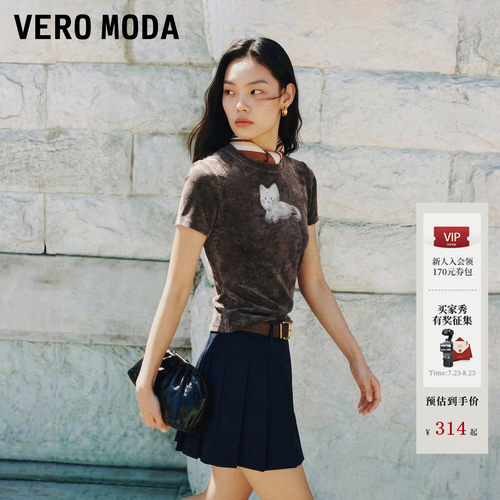 VeroModaT恤小猫印花