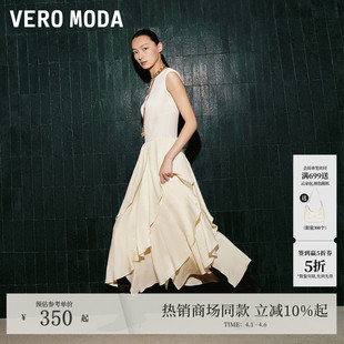 风圆领无袖 针织拼接裙32537A017 Moda连衣裙春夏轻熟法式 Vero