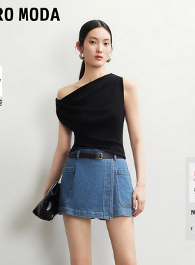 Vero Moda牛仔裤女2026夏季新款腰带斜门襟搭片明线短裤326243010