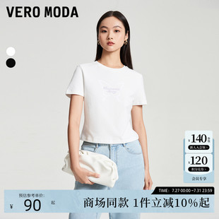 圓領(lǐng)印花時(shí)尚 Vero 新款 通勤短袖 ModaT恤女2025夏季 上衣325201045
