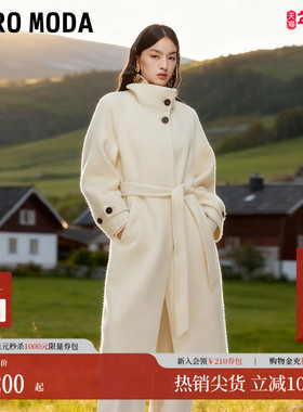 Vero Moda毛呢大衣2025秋冬新款含绵羊毛桑蚕丝双面呢32544S010