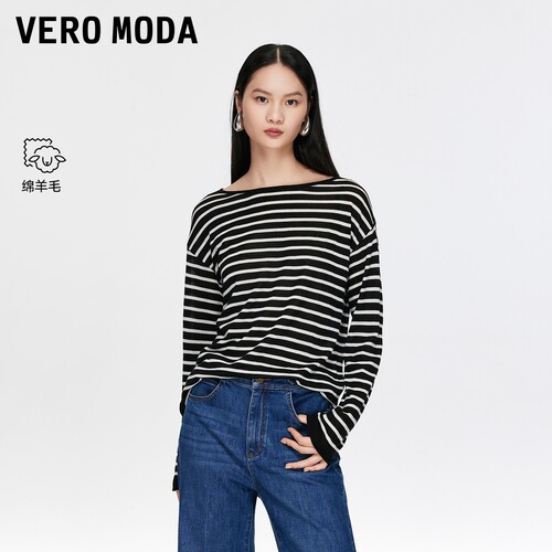 VeroModa针织衫含绵羊毛条纹
