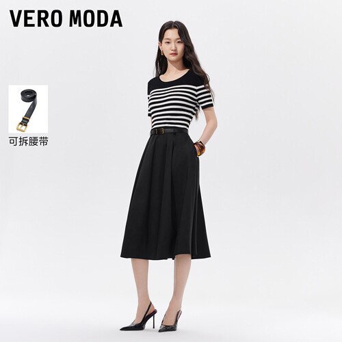 VeroModa撞色条纹连衣裙