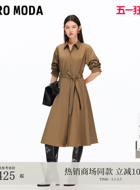 Vero Moda连衣裙25秋cleanfit收腰五分袖衬衫裙风衣外套3253SZ002