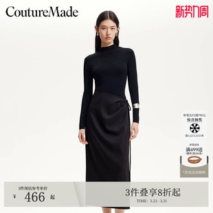 Couture 风半高领拼接长裙32517D002 Made连衣裙夏轻熟法式