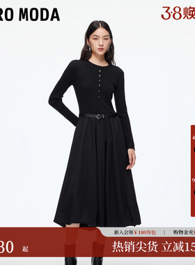 Vero Moda连衣裙女2025秋冬新款法式温柔含绵羊毛中长裙32547D013