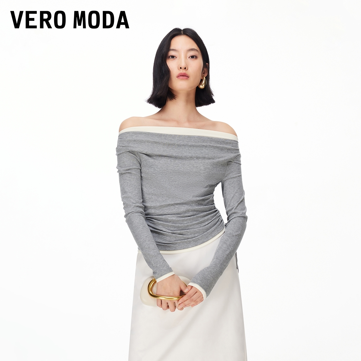 VeroModaT恤拼接撞色上衣