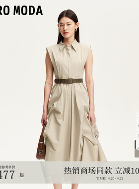 Vero Moda连衣裙女夏季褶皱裙摆薄垫肩收腰显瘦3252SZ001