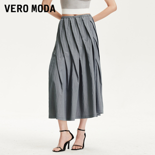 大摆裙A字松紧腰褶皱半裙325216014 新款 Vero Moda半身裙2025夏季