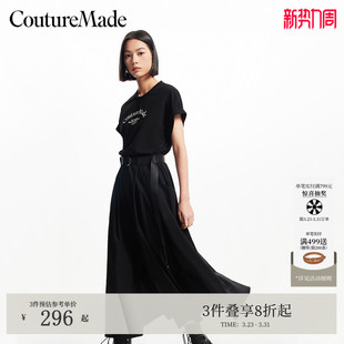 开叉长裙32526Z001 腰带显瘦短袖 Vero Moda连衣裙夏季