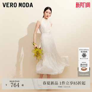 多层褶皱裙摆无袖 新款 纯色长裙32627A009 Moda连衣裙2026夏季 Vero
