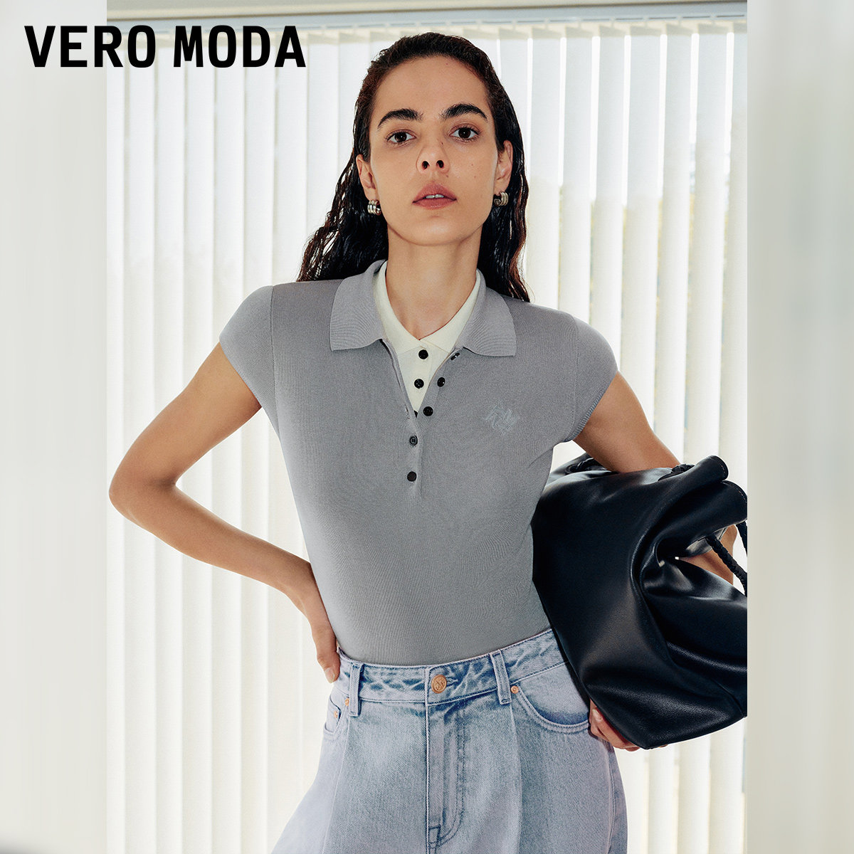 Vero Moda Knitwear Women's Summer Button-Down Lapel Comfortable Lyocell Top Tencel Acetate Fiber 326145001