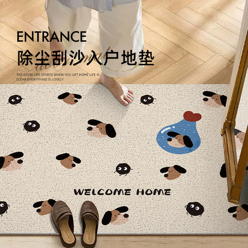 入户门地垫卡通趣味地毯玄关进门大门口可裁丝圈门垫家用耐脏脚垫