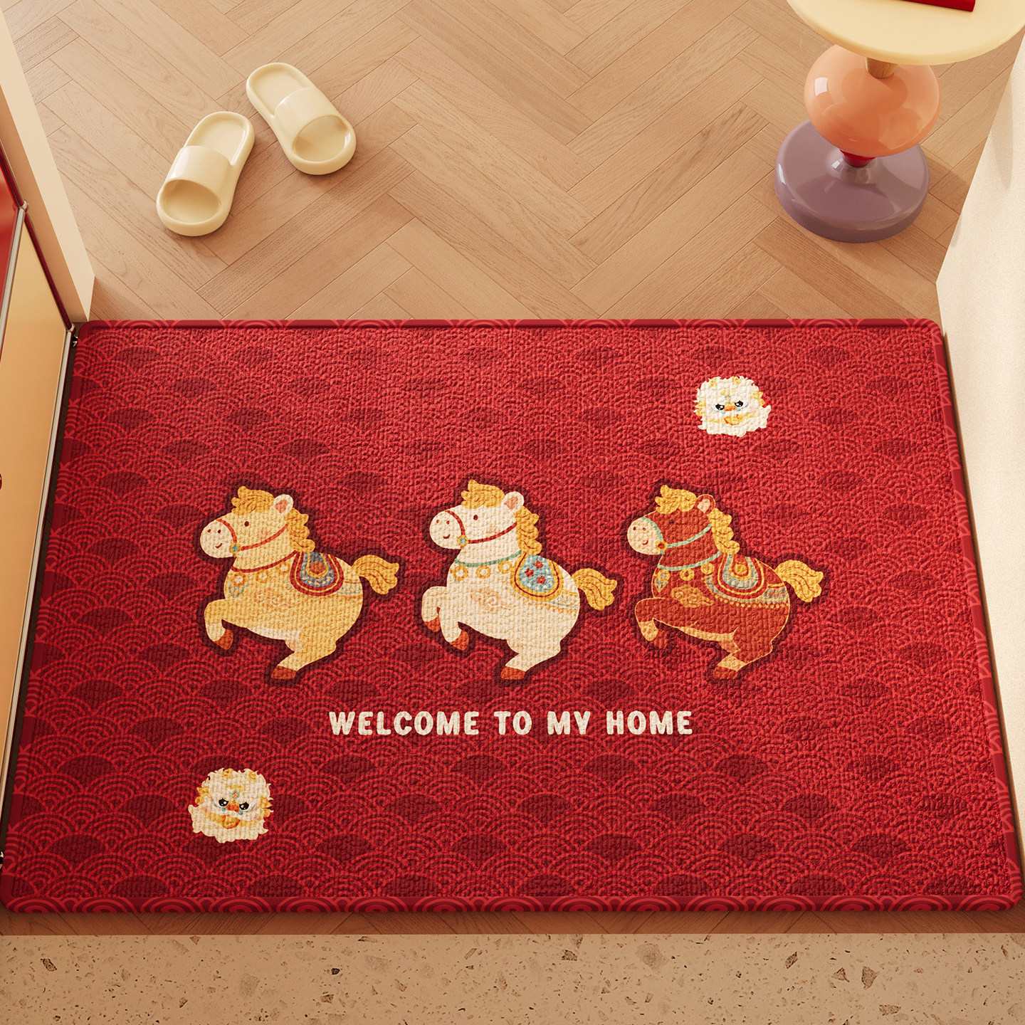 新年红色入户门地垫家用脚垫进门门口玄关地毯喜庆地毯免打理垫子,居家布艺,入户地垫,淘宝优惠券,粉丝福利购,淘宝优惠卷