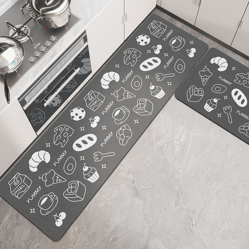 家用长条新年厨房地垫防滑防油可擦免洗皮革防水橡胶底地毯脚垫,居家布艺,厨房地垫,淘宝优惠券,粉丝福利购,淘宝优惠卷