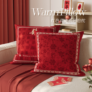 喜庆结婚客厅沙发抱枕套可拆洗装饰枕高级感卧室床头沙发靠枕含芯