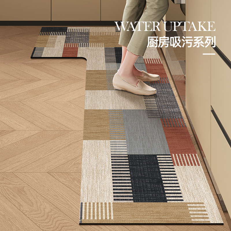 慢说可擦免洗吸水防滑厨房地垫
