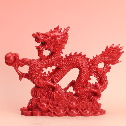 朱砂龙摆件真品五爪祥龙正宗朱砂龙红龙本命年生肖龙五爪招财龙
